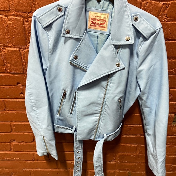 Levi's Jackets & Blazers - Levi County Blue Moto jacket size large fits size 10 new with out Tags.